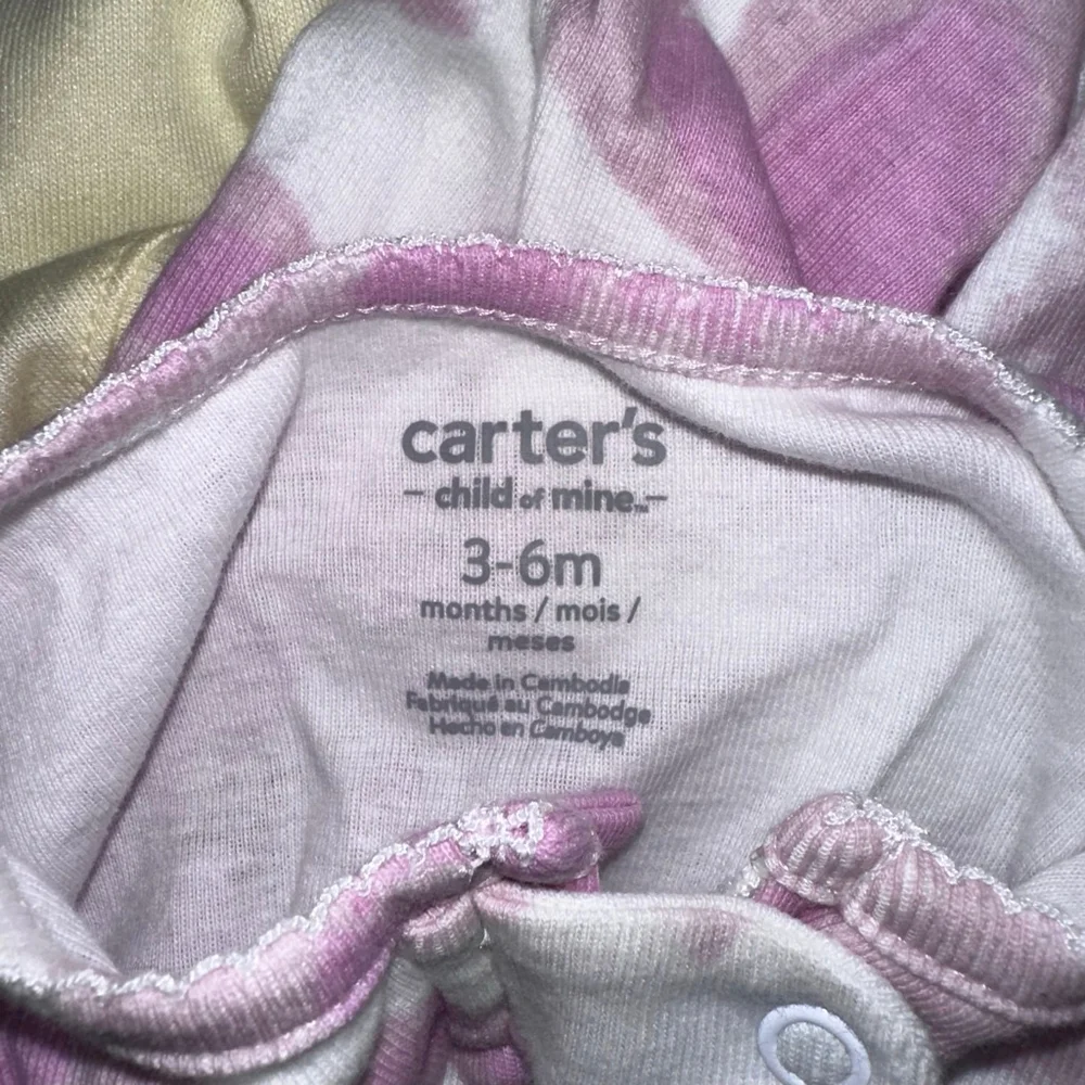 Lot of 3 Baby Girl Garanimals Carter's Set 3-6 Months Yellow Pink Green Bundle